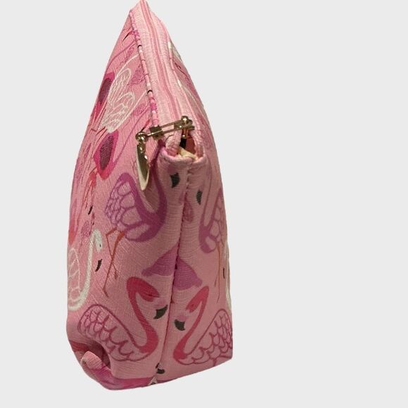 Pink Flamingo Cosmetic Makeup Bag Tote - Picture 3 of 7